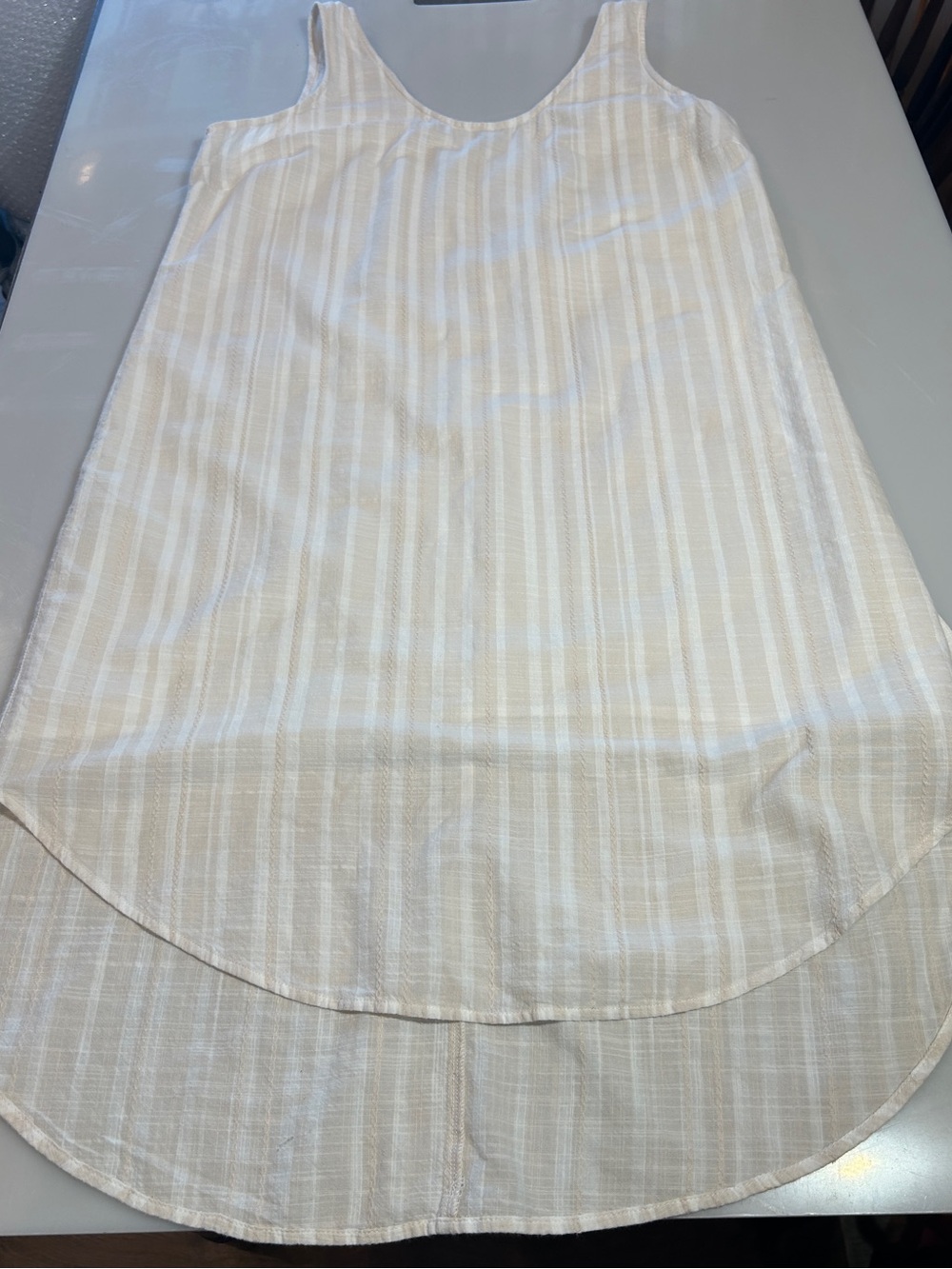 Cloth & Stone Anthropologie Striped Sleeveless High-Low Shift Dress Size L